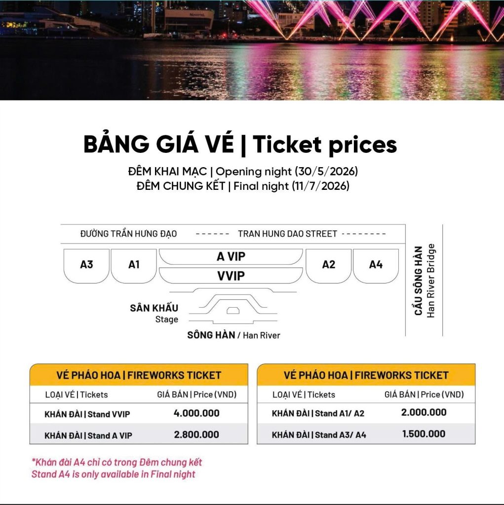 GIÁ VÉ NIÊM YẾT Lễ hội Pháo hoa
