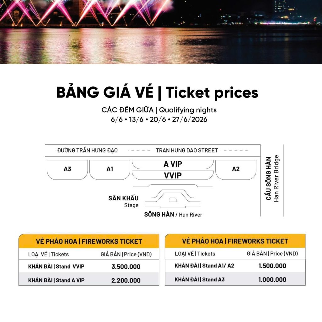 GIÁ VÉ NIÊM YẾT Lễ hội Pháo hoa
