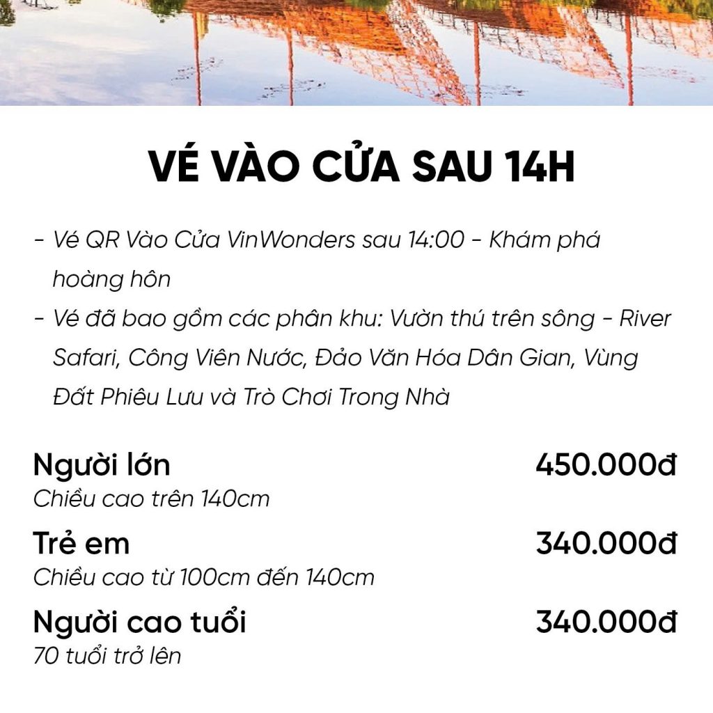 GIÁ VÉ NIÊM YẾT VinWonder Nam Hội An